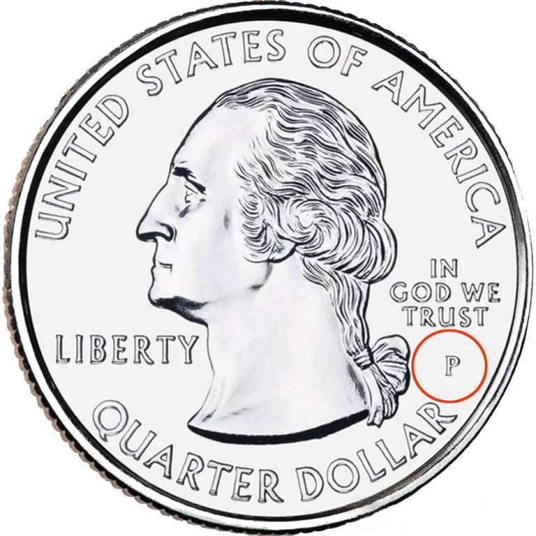 (018p) Монета США 2013 год 25 центов &quot;Грейт-Бейсин&quot;  Вариант №1 Медь-Никель  COLOR. Цветная